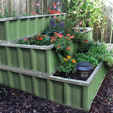 building planter boxes with metal|metal elevated planter box.